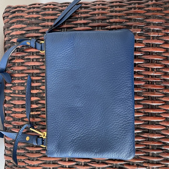 Prada Vitello Phenix Double Zip Crossbody Bag Baltico - Picture 4 of 11